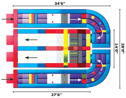 Schematic of The Ultimate Module Challenge Inflatable Obstacle Course