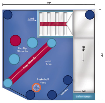 Schematic of The Ninja 5-in-1 Combo Bounce House