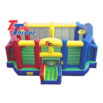 The Triple Threat Moonwalk Bounce House Inflatable